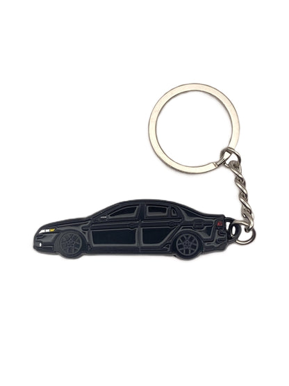 Drift Pins TL type S keychain with metal keyring featuring a sleek, silver design and branded logo visible on the keychain.