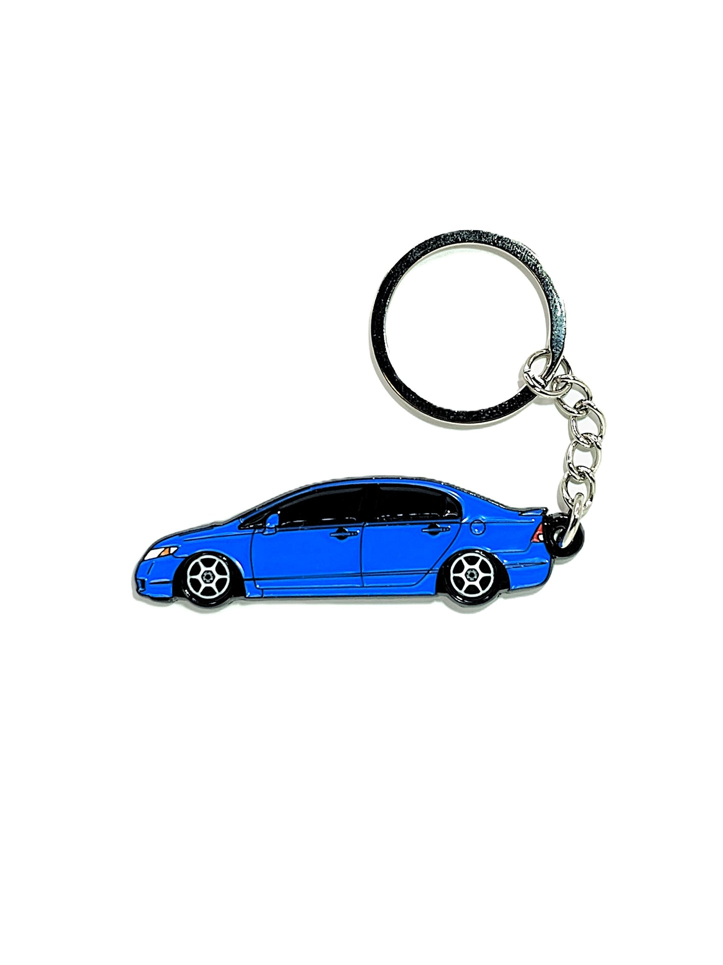 Drift Pins 8th Gen Sedan keychain featuring a detailed metal car keychain with engraved design, perfect for car enthusiasts.