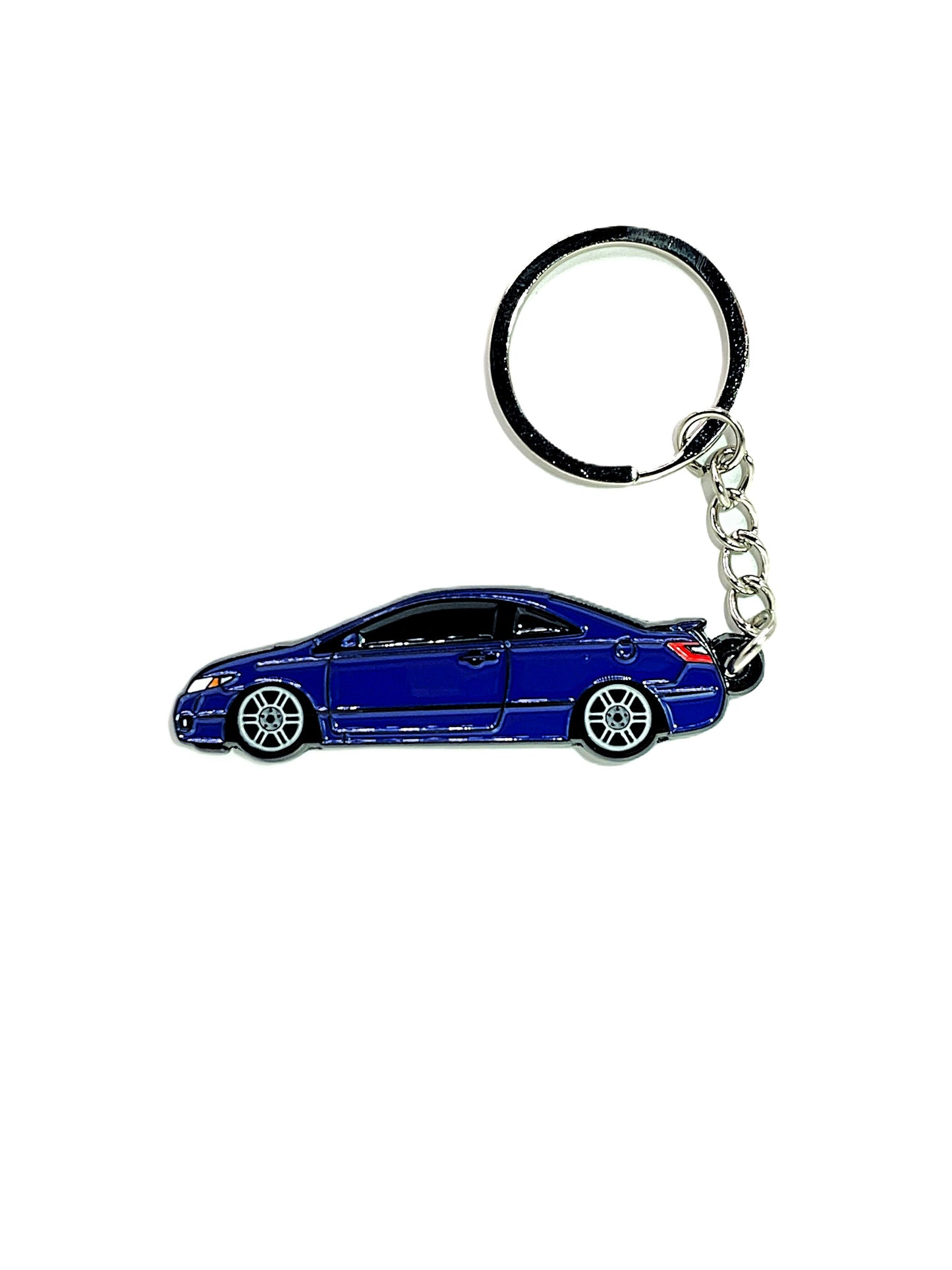 Drift Pins 8th Gen Coupe keychain with detailed car logo and metallic finish, perfect for car enthusiasts and collectors.