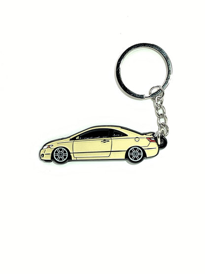 8th Gen Coupe keychain by Drift Pins featuring a detailed miniature car model on a keyring.