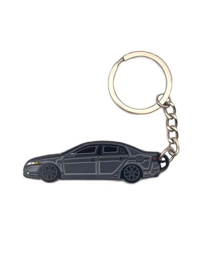Drift Pins TL type S keychain with metal design, featuring embossed branding and a sturdy keyring for everyday use.
