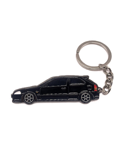Drift Pins EK hatch keychain featuring a detailed EK hatch design on a metal keychain.