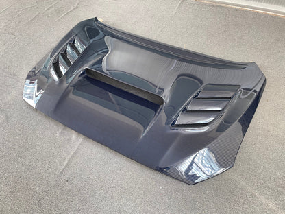 JDMuscle [15-21 WRX/STI] Carbon Fiber Hood V2 w/ Heat Extract - Evergreen Kings