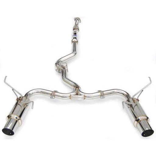 Invidia dual N1 cat-back exhaust system with stainless steel tips for 2008-2014 Subaru STI and 2011-2014 WRX hatchback, JDMuscle.