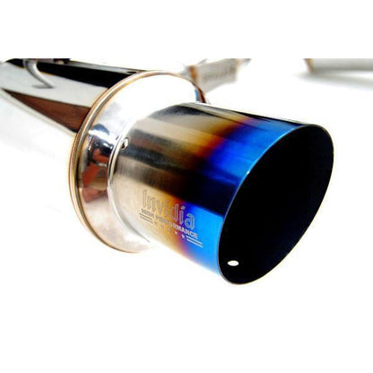 Invidia N1 Dual Titanium Cat Back Exhaust System for 2008-2014 STI and 2011-2014 WRX Hatchback, with titanium tips.