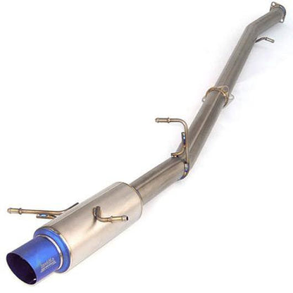 Invidia full titanium cat-back exhaust system for Subaru WRX/STI 2002-2007, showcasing polished titanium piping and muffler.