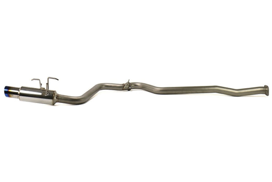 Invidia N1 cat-back exhaust system for 2015-2021 Subaru WRX/STI with bead-blasted piping and titanium tip, shown installed on a vehicle.