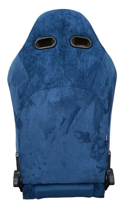 Black racing seat from Speedzone Performance LLC's 2nd Option Racing JBR1099 BL series, shown from the back view.