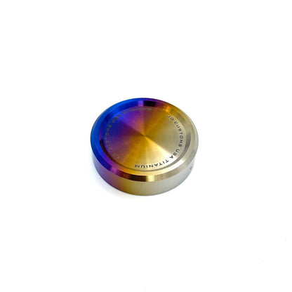 JDC Titanium clutch fluid reservoir cap cover for Subaru BRZ, FR-S, 86, and other models, made of durable titanium.