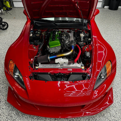 JDC titanium radiator stay bracket for Honda S2000, EK, EM, EJ models, lightweight and durable radiator support part from JD Customs U.S.A.
