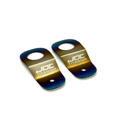 JDC Titanium Radiator Stay Bracket for Honda S2000, EK, EM, EJ models, lightweight durable radiator brackets by JD Customs U.S.A.