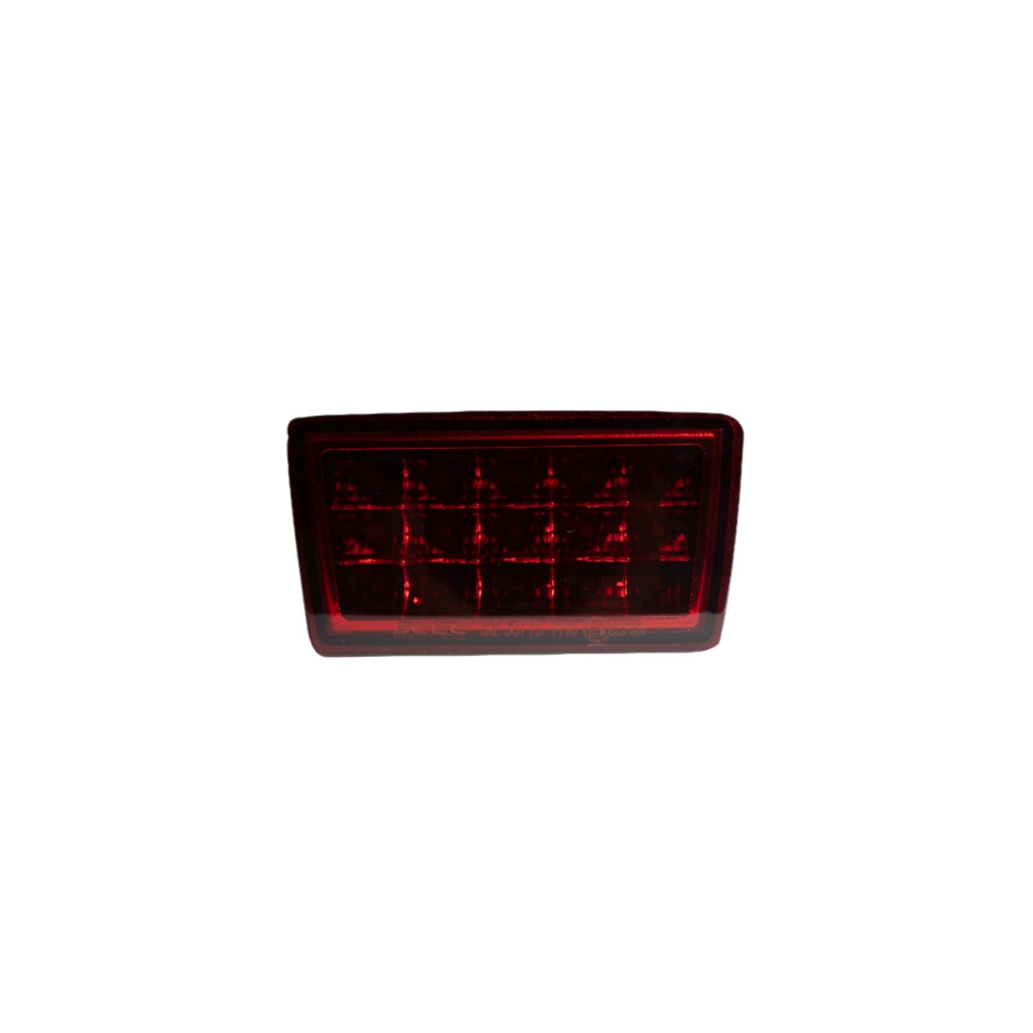 JDMuscle F1 style rear fog and brake light for 2015-2021 WRX and STI, featuring a red lens and sturdy red base.