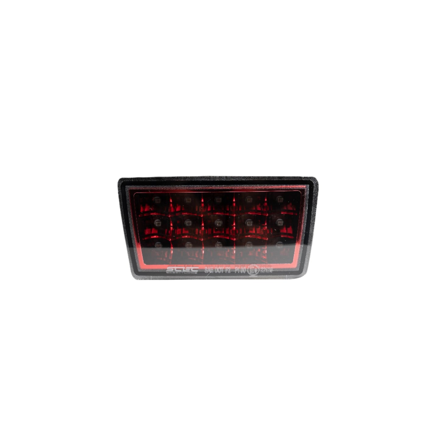 JDMuscle F1 Style Rear Fog and Brake Light for 2015-2021 Subaru WRX and STI, clear lens with red base, auxiliary lighting.