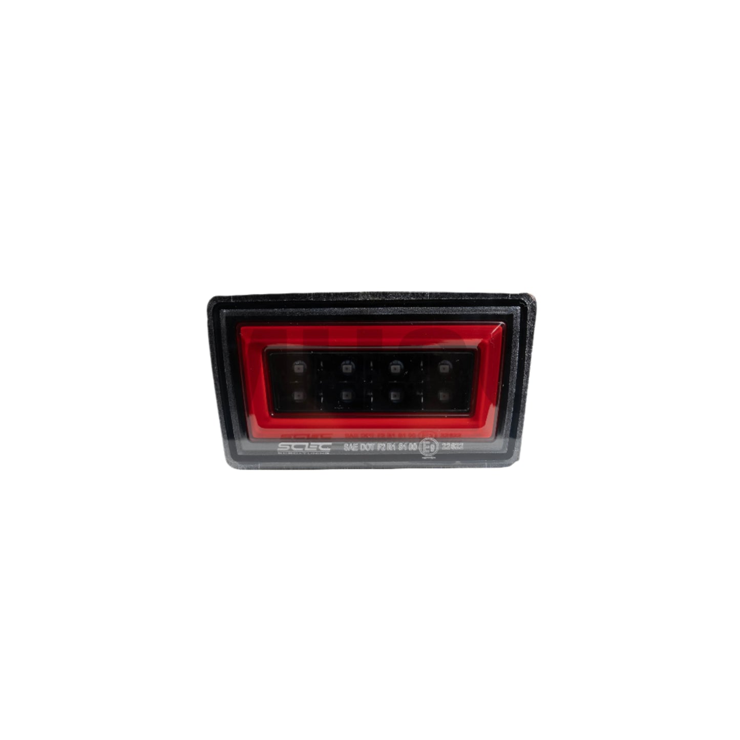 JDMuscle F1 Style Rear Fog and Brake Light for 2015-2021 Subaru WRX and STI, black base with clear lens, auxiliary lighting.