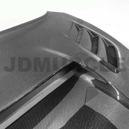 JDMuscle [15-21 WRX/STI] Carbon Fiber Hood V2 w/ Heat Extract - Evergreen Kings