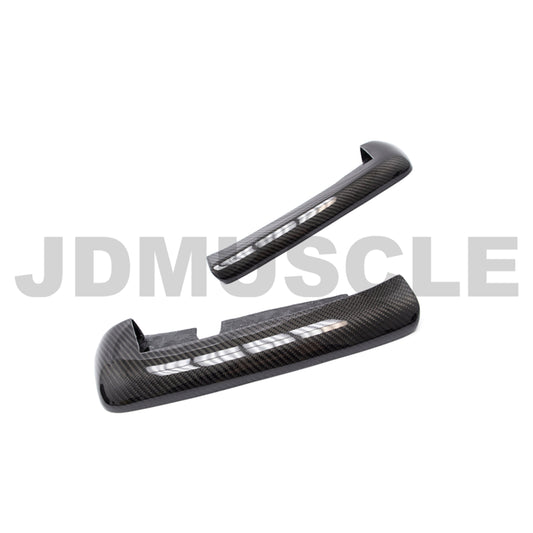 JDMuscle carbon fiber rear spats for 2015-2021 WRX/STI, CS style rear lips, close-up of aerodynamic car body enhancements