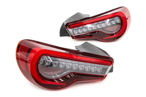 OLM OE Plus clear linear sequential tail lights for 2013–2020 FR-S, BRZ, and 86