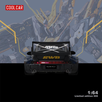 Porsche RWB 964 diecast model in BANSHEE MECHA Livery, 1:64 scale, detailed collectible car by Lot57Supplies.