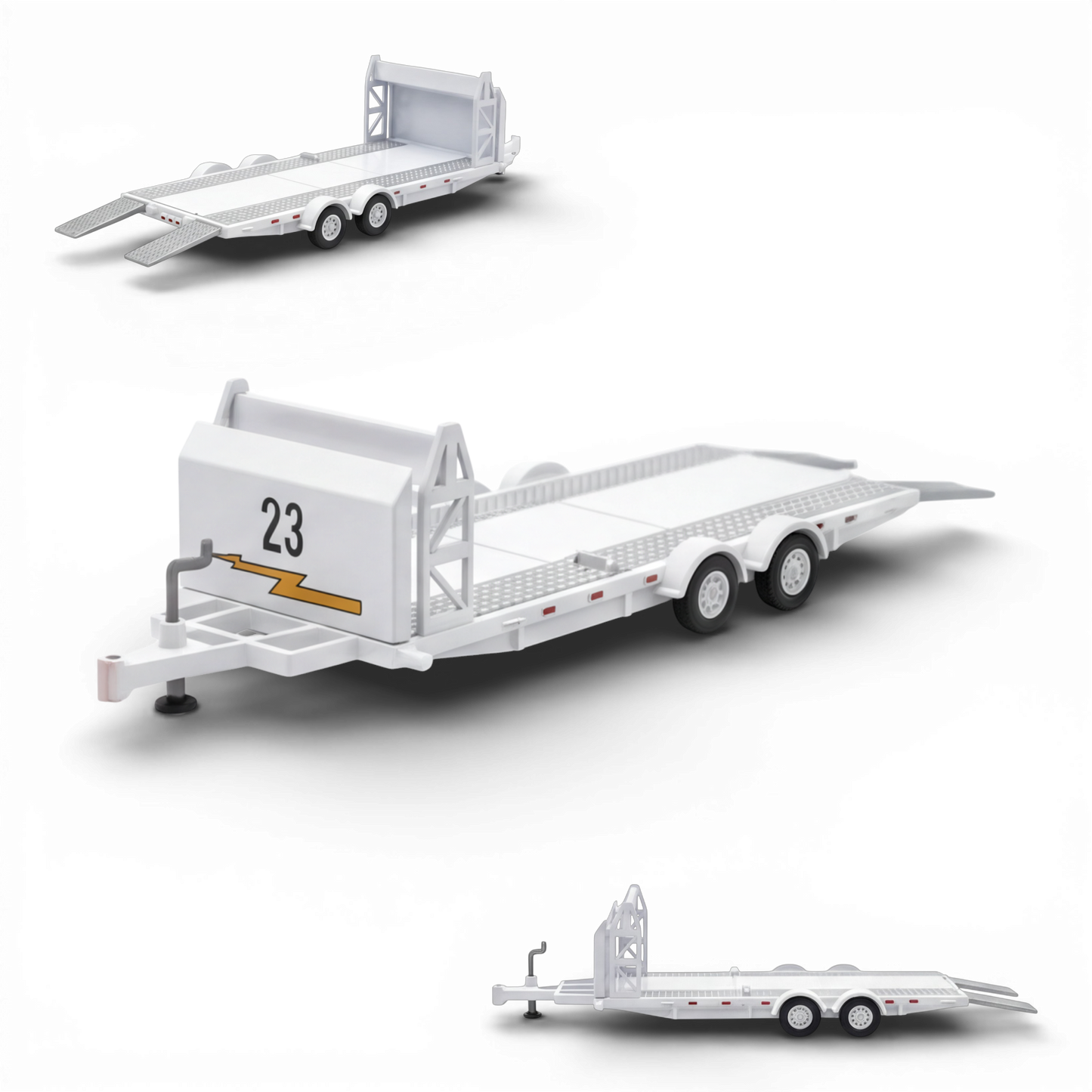 1:64 Aurora Model Car Towing Trailer by Lot57Supplies Diecast Shop, detailed miniature trailer for diecast car collection.