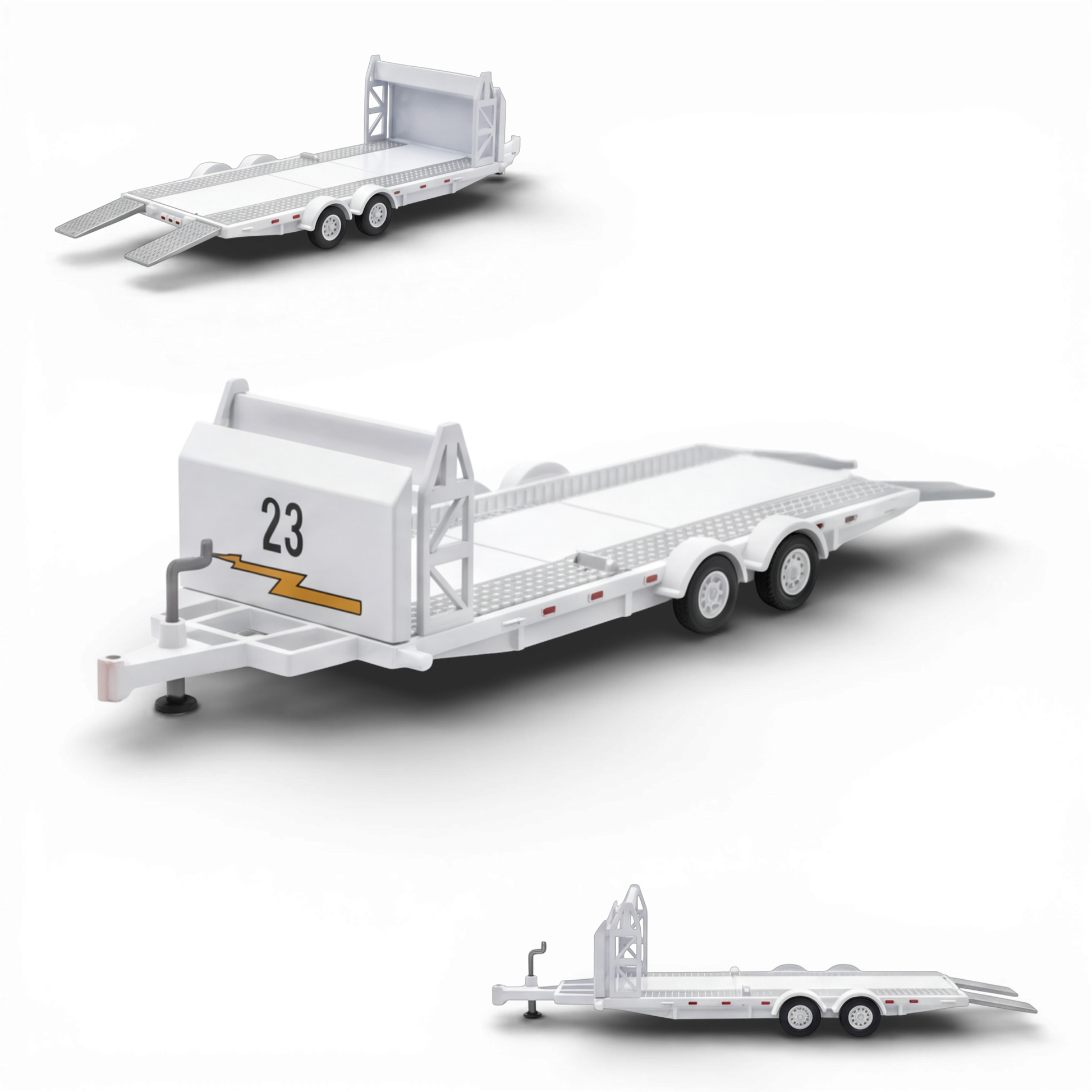 1:64 Aurora Model Car Towing Trailer by Lot57Supplies Diecast Shop, detailed miniature trailer for diecast car collection.