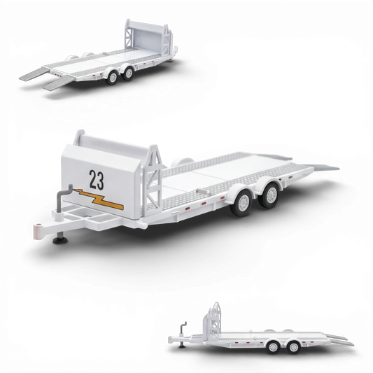1:64 Aurora Model Car Towing Trailer by Lot57Supplies Diecast Shop, detailed miniature trailer for diecast car collection.