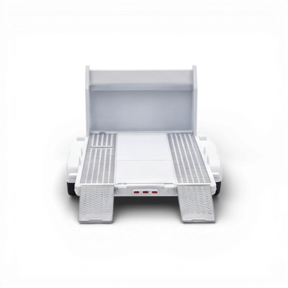 Aurora Model Car Towing Trailer 1:64 scale, Lot57Supplies Diecast Shop, detailed miniature trailer for model cars, black with silver accents.