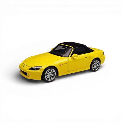 Honda S2000 AP2 diecast model in Indy Yellow Pearl, 1:18 scale by Motorhelix, detailed replica from Lot57Supplies Diecast Shop.