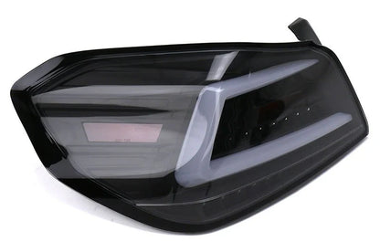 NTXGlow Spec-D LED tail lights with black housing for 2015-2021 Subaru WRX and STI, showcasing sleek design and bright illumination.