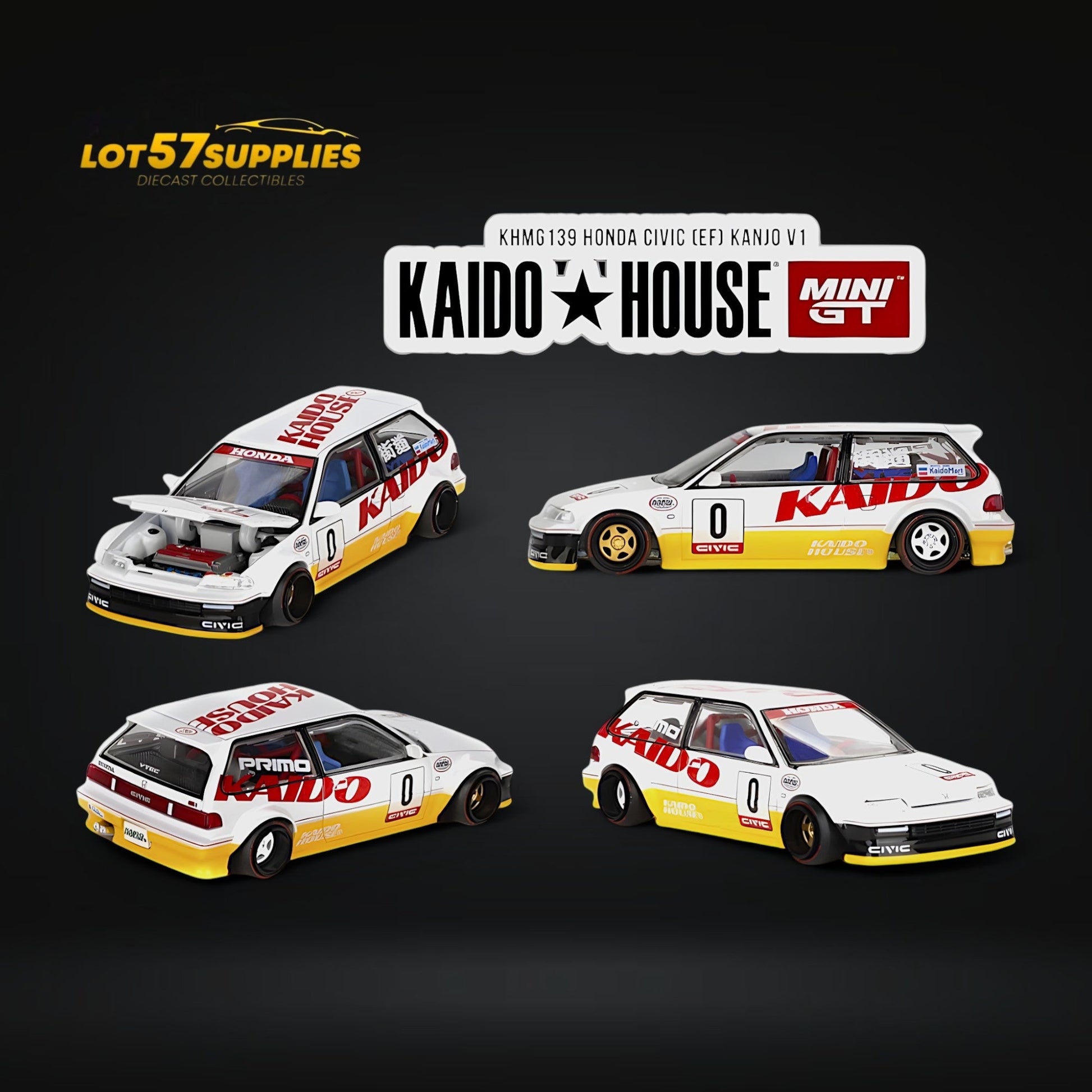 Mini GT x Kaido House Honda Civic EF Kanjo V1 1:64 - Evergreen Kings