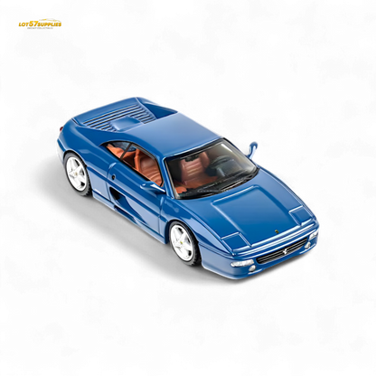 Diecast Ferrari F355 Challenge model in naval blue, 1:64 scale by Lot57Supplies Diecast Shop, detailed car replica.