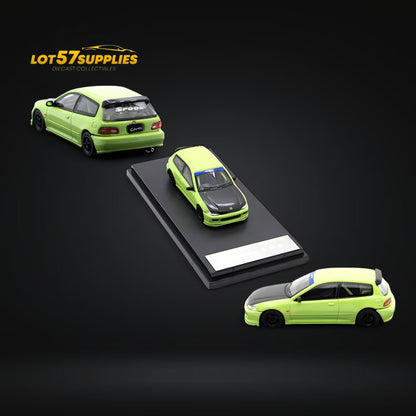 Street Weapon Honda Civic EG6 Spoon Green Livery 1:64 - Evergreen Kings