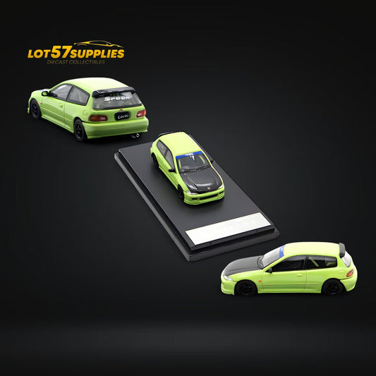 Street Weapon Honda Civic EG6 Spoon Green Livery 1:64 - Evergreen Kings
