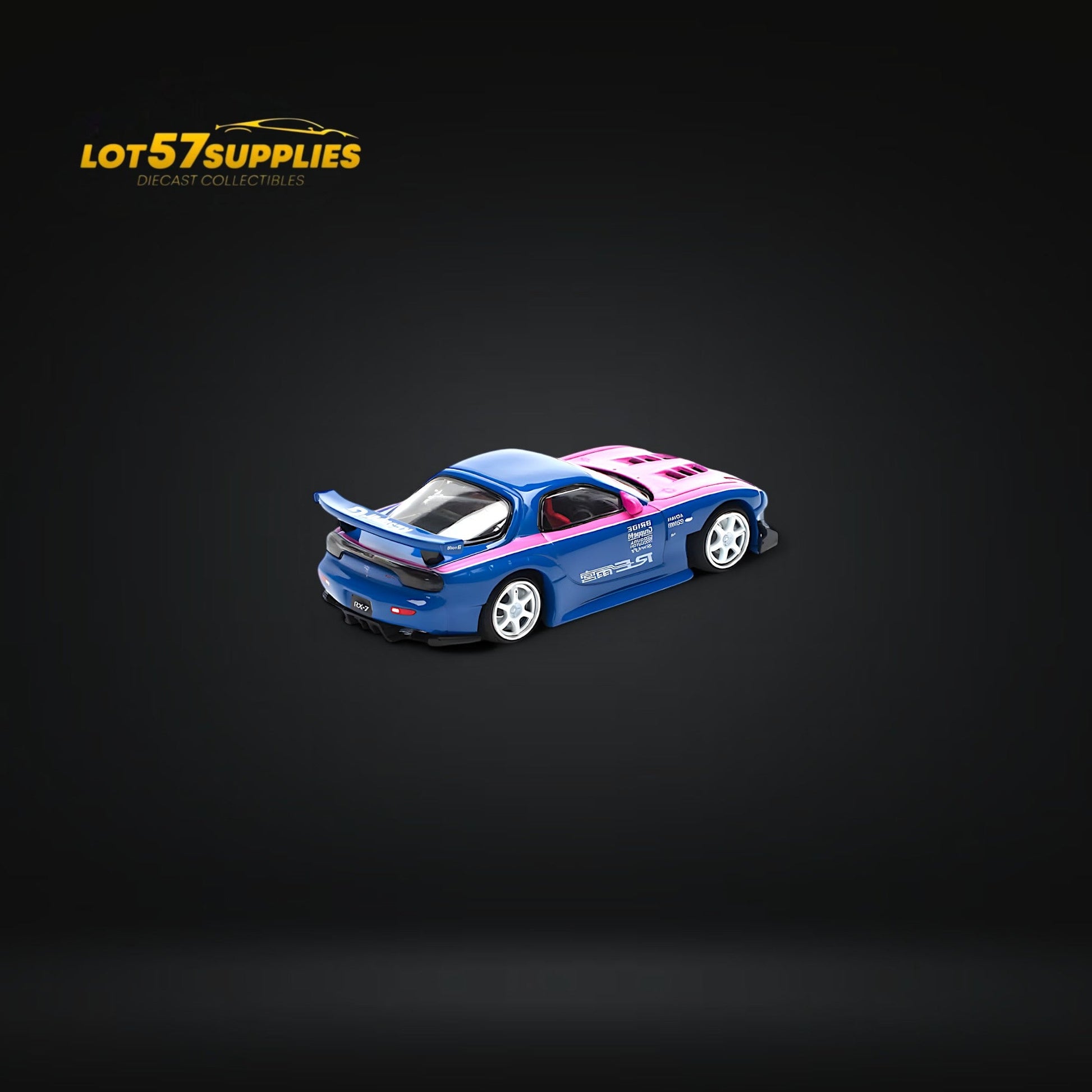 PopRace Mazda RX7 RE-AMEMIYA Blue/Pink 1:64 - Evergreen Kings