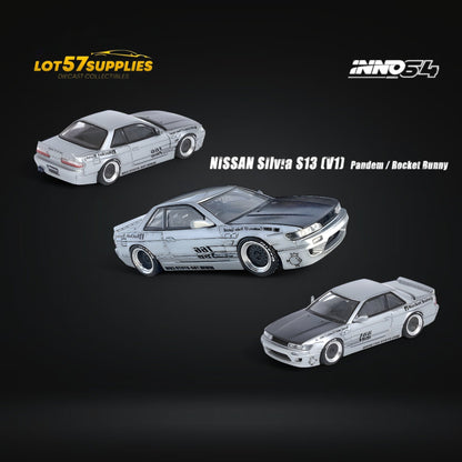 Inno64 Nissan Silvia S13 Pandem Rocket Bunny Silver 1:64 - Evergreen Kings