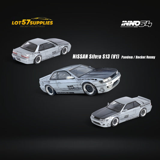 Inno64 Nissan Silvia S13 Pandem Rocket Bunny Silver 1:64 - Evergreen Kings