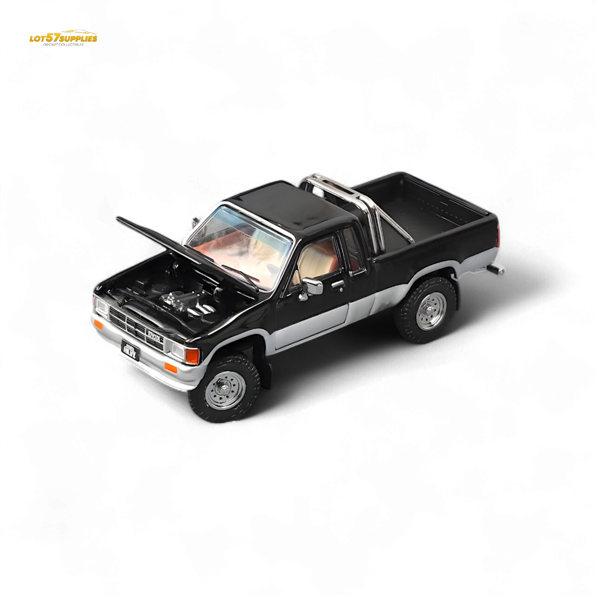 GCD Toyota Hilux SR5 Black Silver 1:64 - Evergreen Kings
