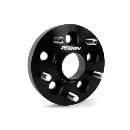 PERRIN 25mm black wheel adapters, 5x100 to 5x114.3 bolt pattern, pair for Subaru vehicles