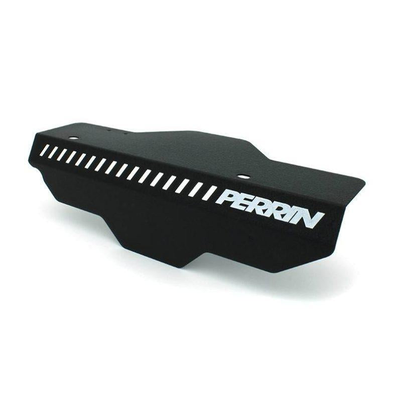 Black and red neon yellow Perrin alternator cover for Subaru WRX 2002-2014 and STI 2004-2019, fits 02-14 WRX and 04-21 STI models.