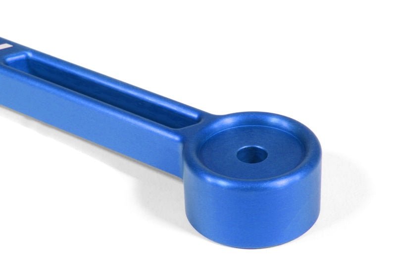Blue PERRIN battery tie down for Subaru WRX, STI, and BRZ by JDMuscle