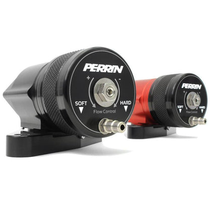 Black Perrin recirculating blow off valve for Subaru WRX 2008-2014 and Legacy GT 2005-2009, designed for performance tuning.