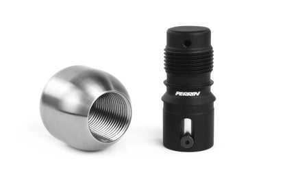 PERRIN brushed steel CVT barrel shift knob, 1.85-inch stainless steel design for Subaru Outback WCVT