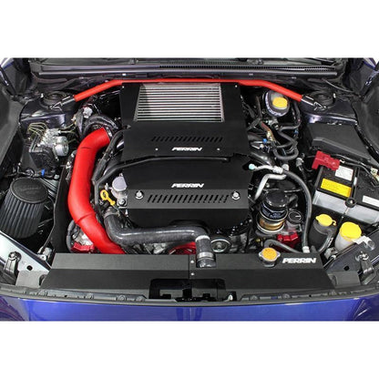 Red Perrin charge pipe for Subaru WRX 2015-2020, JDMuscle intercooler piping kit, high-performance turbo upgrade.