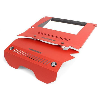 Red Perrin engine cover kit for 2015-2021 Subaru WRX, set of performance engine covers by JDMuscle.