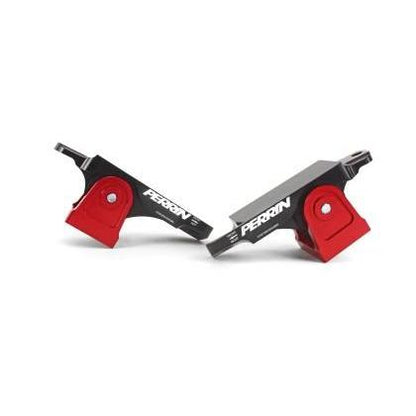 PERRIN V2 Engine Mounts for Subaru WRX, STI, BRZ, and GR86, showing black performance engine mounts with mounting brackets.