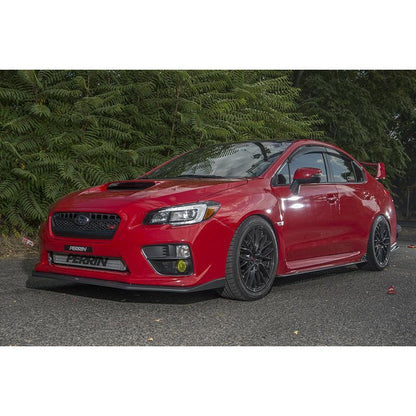 PERRIN front mount intercooler with black core and beam, designed for 2015-2021 Subaru WRX and STI performance upgrades.