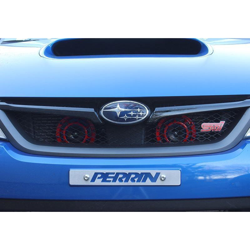 JDMuscle Perrin Hella horn bracket for 2008-2014 Subaru WRX STI, mounting bracket with metal construction and bolt holes.