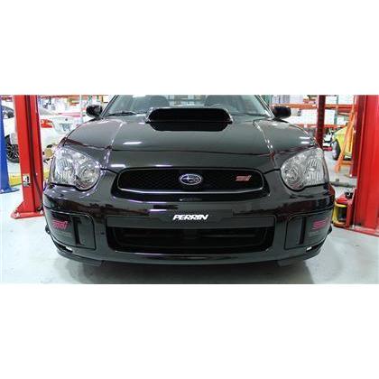 Perrin license plate delete for Subaru WRX 2002-2005 and STI 2004-2005, black license plate holder and delete cover.