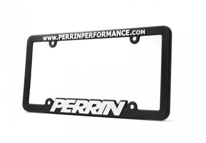 PERRIN black and white license plate frame with bold lettering, designed for JDMuscle license plates and vehicle customization.