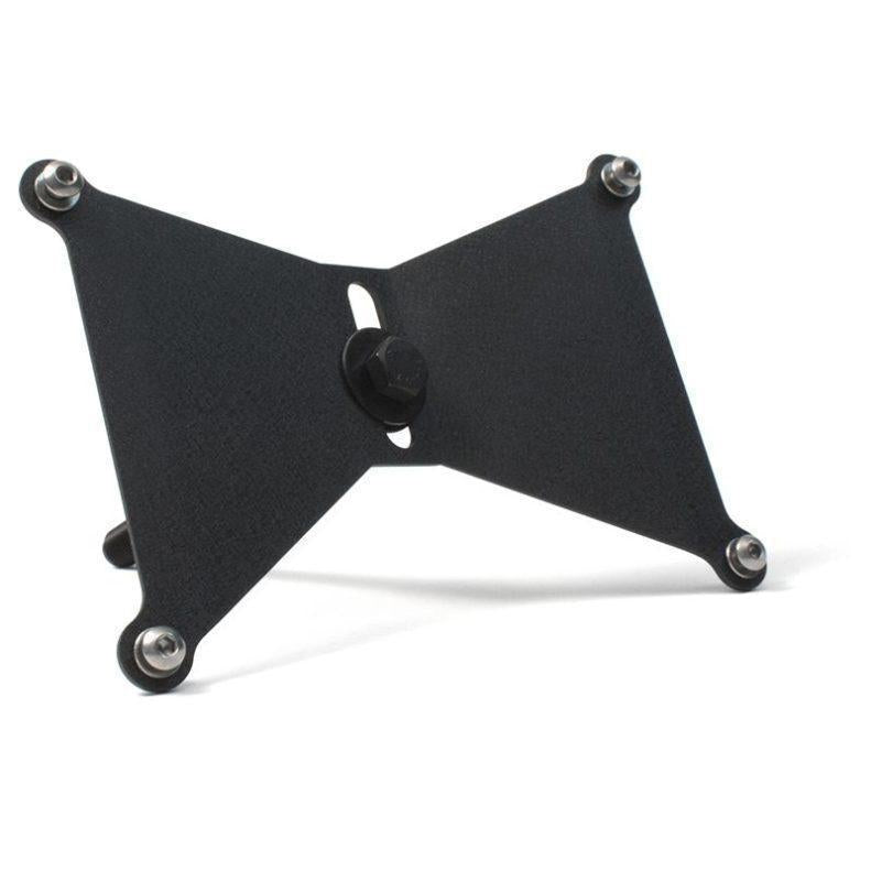 Perrin license plate holder for Subaru WRX/STI 2002-2007, black metal bracket for secure mounting and sleek look.