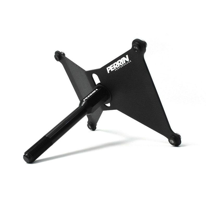 Perrin license plate holder for Subaru WRX/STI 2002-2007, JDMuscle brand, shown on vehicle front with mount and branding.